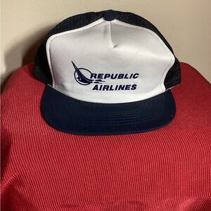 Republic Airlines Trucker Hat - Black and White